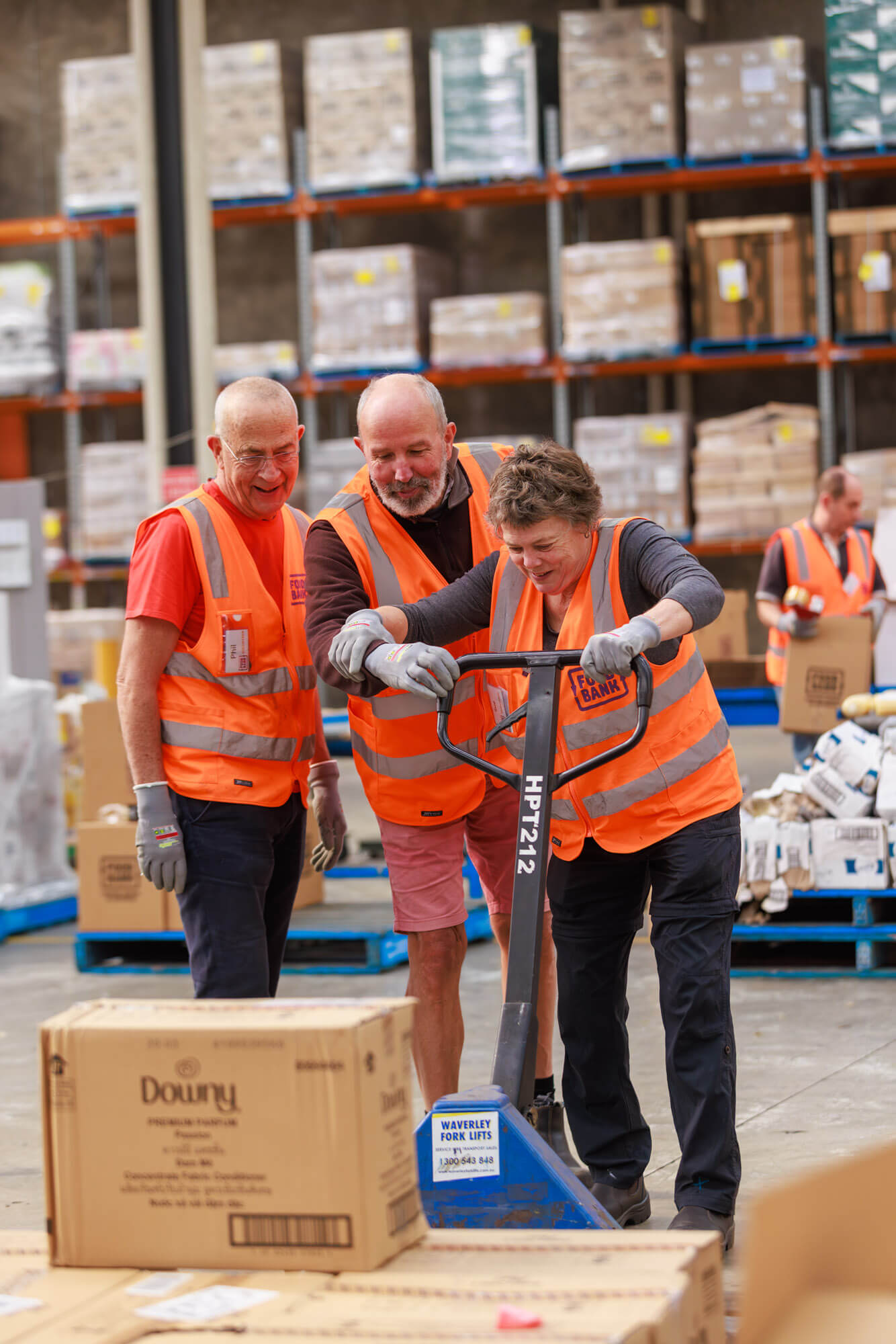 FBV volunteer pick packing in warehouse