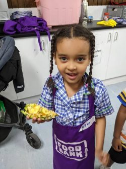 FBV Debney Meadows cooking class student showing the food