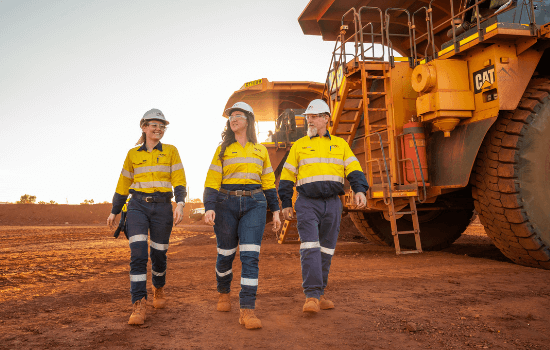 Australian miner walking