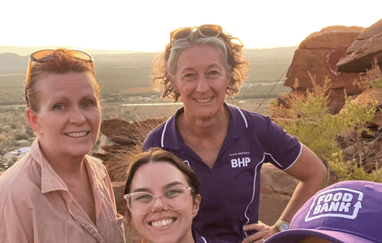 three women smiling