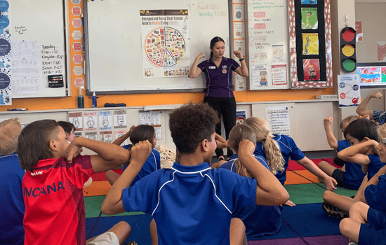 Foodbank WA staff teaching students from kimberley