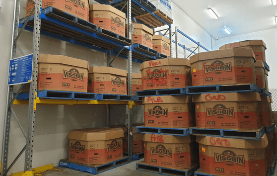 Food donated watermelons in boxes