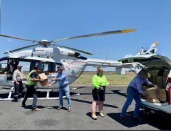 Moree Floods FBNA hampers and chopper